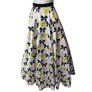 Mac Duggal Skirt Bow Print Rhinestone Waistband Tulle Full Formal Size 0 Poly